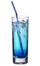 Blue Lagoon - The Blue Lagoon drink is made from vodka, blue curacao and lemon-lime soda, and served in a highball glass.