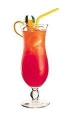 Cats and Roses - The Cats and Roses drink is made from cranberry vodka, raspberry liqueur, lemon juice, Roses Lime, grenadine and orange soda, and served in a hurricane glass.