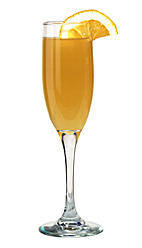 Champagne Napoléon - The Champagne Napoleon drink is made from Mandarine Napoleon, orange juice and champagne, and served in a champagne flute.
