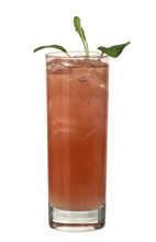 Clinton - The Clinton drink is made from golden rum, pineapple juice and cranberry juice, and served in a highball glass.
