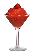 Strawberry Daiquiri - The Strawberry Daiquiri is made from rum, strawberry liqueur, strawberries and lemon juice, and served in a cocktail glass.