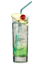 Foregreen - The Foregreen drink is made from Sourz Apple, vodka and lemon-lime soda, and served in a highball glass.