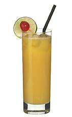 Grapefruit Blast - The Grapefruit Blast non-alcoholic drink is made from grapefruit juice, orange juice and sour mix, and served in a highball glass.