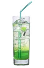 Green Dessert - The Green Dessert drink is made from Midori Melon Liqueur, vodka and lemon-lime soda, and served in a highball glass.