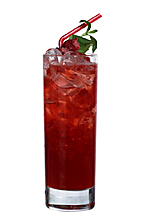 Havana Raspberry - The Havana Raspberry drink is made from light rum, raspberry liqueur, lemon juice, lemon-lime soda and raspberries, and served in a highball glass.