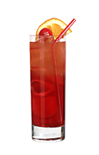 Infinity - The Infinity drink is made from light rum, orange vermouth (aka Cinzano Orancio) and cranberry juice, and served in a highball glass.