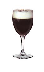 Irish Coffee - The Irish Coffee drink is made from Irish whiskey, brown sugar, hot coffee and whipped cream, and served in a white wine or Irish coffee glass.
