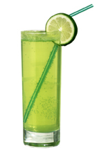 Kermit - The Kermit drink is made from vodka, Pisang Ambon, sour mix and lemon-lime soda, and served in a highball glass.