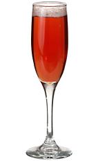 Kir Royal - The Kir Royal, also called a Royal Kir, is made from creme de cassis and champagne, and served in a champagne flute.