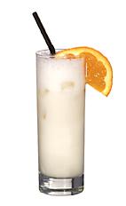 Piña Colada - The Piña Colada drink is made from white rum, Malibu coconut rum, milk and pineapple juice, and served in a highball glass.