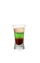 Quick F-u-c-k - The Quick F-u-c-k shot is made by layering Baileys Irish Cream, Midori Melon Liqueur and Dooleys Toffee Liqueur in a shot glass.