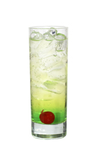 Studio 54 - The Studio 54 drink is made from gin, Midori Melon Liqueur and tonic water, and served in a highball glass.