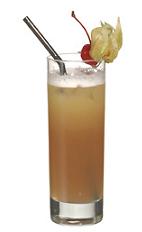 Summer Delight - The Summer Delight drink is made from vodka, strawberry liqueur, Roses lime, oregeat syrup and pineapple juice, and served in a highball glass.