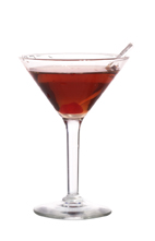 Vanilla Manhattan - The Vanilla Manhattan cocktail is made from vanilla vodka, sweet vermouth and Angostura Bitters, and served in a cocktail glass.