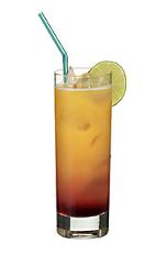 Virgin Hurricane - The Virgin Hurricane drink is a non-alcoholic mix of orange juice, sour mix, passionfruit syrup and grenadine, and served in a highball glass.