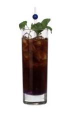 Wuzz - The Wuzz drink is made from Parfait Amour, ouzo, lemon juice and cola, and served in a highball glass.