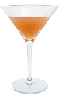 The A.J. Cocktail is made from Apple Brandy and grapefruit juice, and served in a cocktail glass.