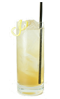 The Apricot Fizz is made from Apricot Brandy, fresh lemon juice, sugar syrup and club soda, and served in a chilled highball glass.