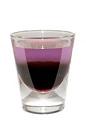 The Bachelorette Party Shot is made from Hpnotiq Harmonie and creme de casis layered in a chilled shot glass.