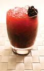 The Blackberry Caipirinha drink is made from Leblon Cachaca, lime, blackberries and sugar, and served in an old-fashioned glass.