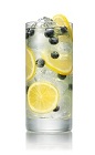 The Blueberi Lemonade drink is made from Stoli Blueberi Vodka and lemonade, and served in a highball glass.