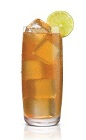The Salted Karamel Tea drink is made from Stoli Salted Karamel Vodka, peach tea and lemon juice, and served in a highball glass.