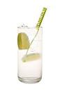 The Five Second Caipirinha drink is made from cachaca, 7-Up and lime, and served in a highball glass.