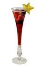 The Glamour cocktail is made from champagne, pomegranate liqueur and berries, and served in a chilled champagne flute.