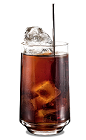 The Kahlua Root Beer drink is made from Kahlua coffee liqueur and root beer, and served in a highball glass.