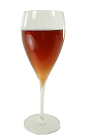 The Kir Royale is made from Champagne and Crème de Cassis, and served in a wine glass.