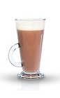 The Mango Chocolate drink is made from Finlandia Mango vodka and hot cocoa, and served in an Irish coffee glass.