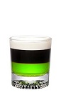 The Midori Buzz Shot is made from Midori melon liqueur, espresso and cream, and served in a chilled shot glass.