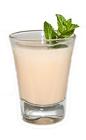 The Mint Pumpkin shot is made from Fultons Harvest pumpkin pie cream liqueur and peppermint schnapps, and served in a shot glass.