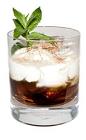 The Mint Sombrero drink is made from Kahlua Peppermint Moca liqueur, half-and-half and grated chocolate, and served in an old-fashioned glass.
