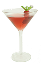 The Razzmopolitan is made from Stoli Razberi Vodka, Cointreau, lime juice and cranberry juice, and served in a cocktail glass.