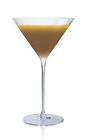 The Salted Tootsie Roll cocktail is made from Stoli Salted Karamel Vodka, dark creme de cacao and orange juice, and served in a chilled cocktail glass.