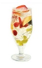 The Sangria Flora drink is made from dry white wine (Sauvignon Blanc), St Germain elderflower liqueur and fresh fruit, and made in a pitcher or punch bowl.