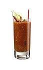 The Skyy Bloody Mary is made from SKYY Vodka, tomato juice, lemon juice, worcestershire sauce, horseradish, tabasco, salt and pepper, and served in a highball glass.