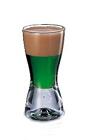 The Springbok Shot is made by layering Amarula over creme de menthe in a chilled shot glass.
