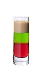 The Squashed Frog shot is made from Midori melon liqueur, grenadine and advocaat, and served in a chilled shot glass.