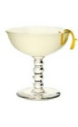 The St-Germain Martini is made from gin and St-Germain elderflower liqueur, and served in a chilled cocktail glass.