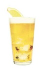 The St-Germain Shandy drink is made from St-Germain elderflower liqueur and pilsner beer, and served in a pilsner glass.