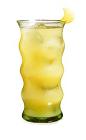 The Sunkiss drink is made from Cointreau, pineapple juice and grapefruit juice, and served in a highball glass.