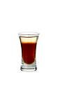 The After Twelve shot is made from dark creme de cacao and creme de menthe, and served in a shot glass.