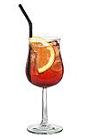 The Americano drink is made with sweet vermouth, campari and club soda, and served in a white wine or a highball glass.