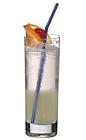 The Bacardi Highball drink is made from white rum (aka Bacardi), Cointreau (or triple sec), club soda and lemon juice, and served in a highball glass.