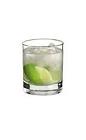 The Caipirissima drink is made from light rum, sugar and lime wedges, and served in an old-fashioned glass.