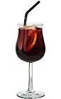 The Cardinale drink is made from creme de cassis and red wine, and served in a wine glass.