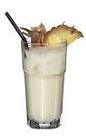 The Chi Chi drink is made from vodka, Malibu rum, milk and pineapple juice, and served in a highball glass.