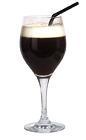 The Cafe de Cuba drink is made from dark rum, creme de cacao, hot coffee and light cream, and served in a wine glass or an Irish coffee glass.